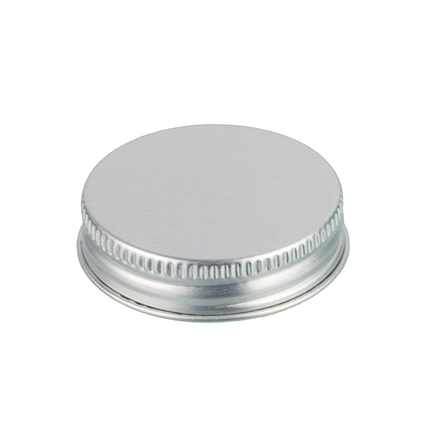 45-400 SILVER THREADS AND KNURLED EDGE TIN PLATE METAL SCREW CAP - PS22 PRINTED "SFYP" LINER