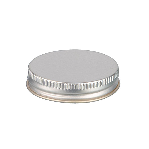 45-400 SILVER THREADS AND KNURLED EDGE TIN PLATE METAL SCREW CAP - PULP AND VINYL LINER