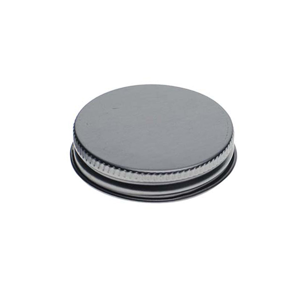 48-400 PEWTER THREADS AND KNURLED EDGE TIN PLATE METAL SCREW CAP - PLASTISOL LINER