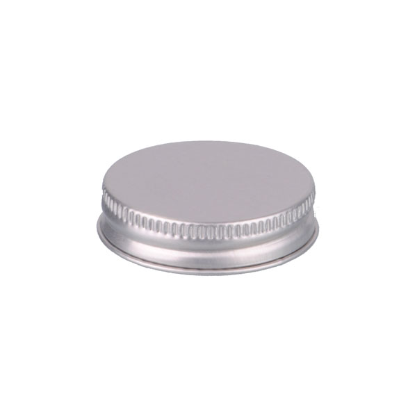 48-400 SILVER THREADS AND KNURLED EDGE TIN PLATE METAL SCREW CAP - HS035 PRINTED "SFYP" LINER