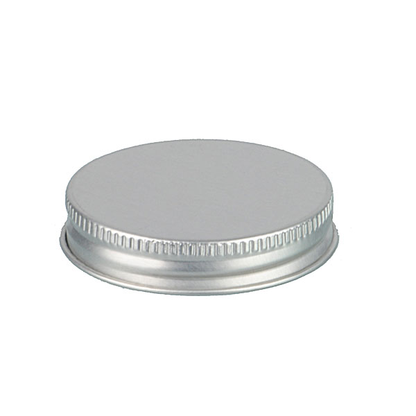 53-400 SILVER THREADS AND KNURLED EDGE TIN PLATE METAL SCREW CAP - PULP AND ALUMINUM LINER