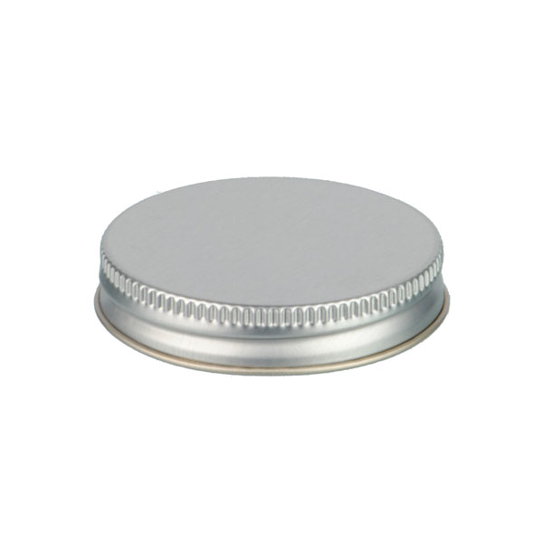 53-400 SILVER THREADS AND KNURLED EDGE TIN PLATE METAL SCREW CAP - PULP AND POLY LINER