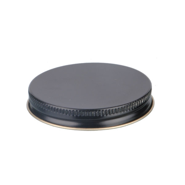 63-400 BLACK THREADS AND KNURLED EDGE TIN PLATE METAL SCREW CAP - PULP AND ALUMINUM LINER