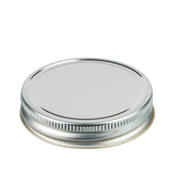 70-G SILVER THREADS AND KNURLED EDGE TIN PLATE METAL SCREW CAP - PLASTISOL LINER