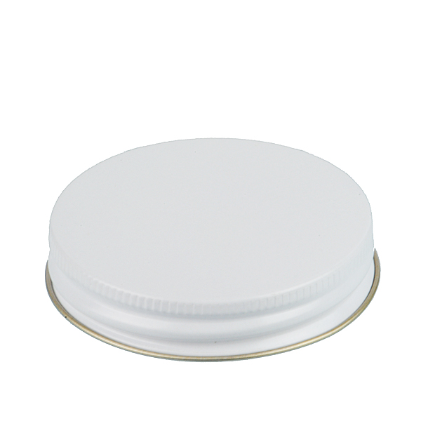 70-G WHITE THREADS AND KNURLED EDGE TIN PLATE METAL SCREW CAP - F217 LINER