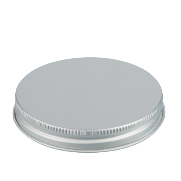 83-400 SILVER THREADS AND KNURLED EDGE TIN PLATE METAL SCREW CAP - PS22 PRINTED "SFYP" LINER