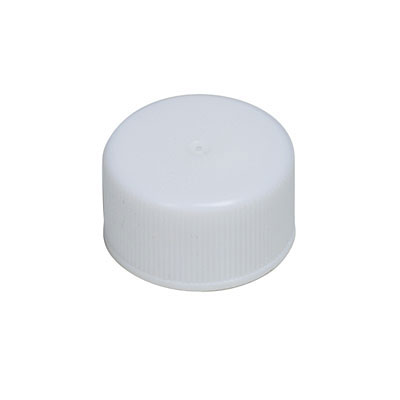 24- 410 WHITE RIB SIDE MATTE TOP PLASTIC CT CAP - F217 LINER