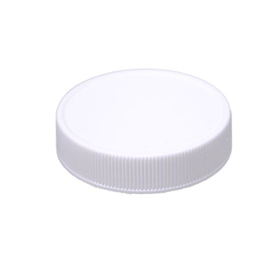 48-400 WHITE RIB SIDE MATTE TOP PLASTIC SCREW CAP - F217 LINER