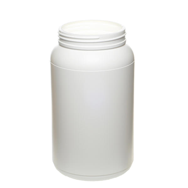 2000CC WHITE HDPE WIDE MOUTH ROUND PLASTIC BOTTLE - 100-400 NECK