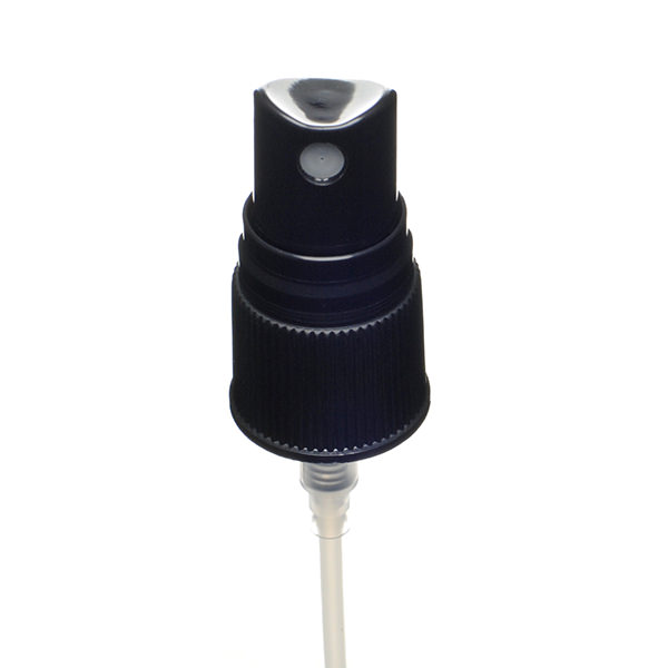 18-415 BLACK RIB SIDE FINE MIST SPRAYER WITH CLEAR ROUND HOOD - 0.14 OR 0.16ML OUTPUT-detail image