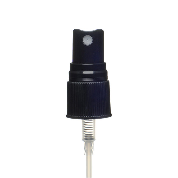 18-415 BLACK RIB SIDE FINE MIST SPRAYER WITH CLEAR ROUND HOOD - 0.14 OR 0.16ML OUTPUT-detail image
