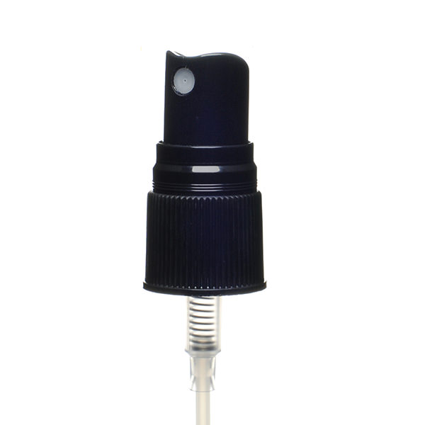 18-415 BLACK RIB SIDE FINE MIST SPRAYER WITH CLEAR ROUND HOOD - 0.14 OR 0.16ML OUTPUT-detail image
