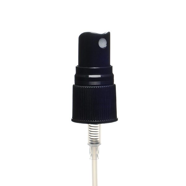 18-415 BLACK RIB SIDE FINE MIST SPRAYER WITH CLEAR ROUND HOOD - 0.14 OR 0.16ML OUTPUT-detail image