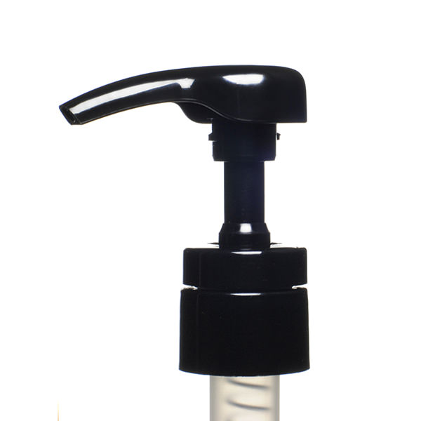 28-410 BLACK SMOOTH SIDE SHOWERGUARD HIGH OUTPUT LOTION PUMP (4ML OUTPUT)