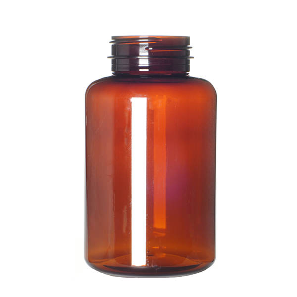 300CC AMBER PET WIDE MOUTH ROUND - 45-400 NECK