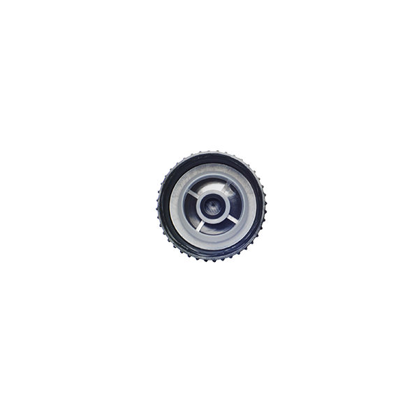PP28 BLACK HDPE FINE RIB TAMPER EVIDENT CAP ASSEMBLED WITH 19.4 LDPE POURING LIP INSERT-detail image