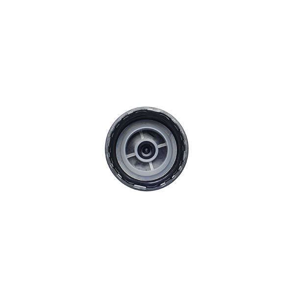 PP28 BLACK HDPE LARGE RIB TAMPER EVIDENT CAP ASSEMBLED WITH 19.4MM LDPE POURING LIP INSERT-detail image