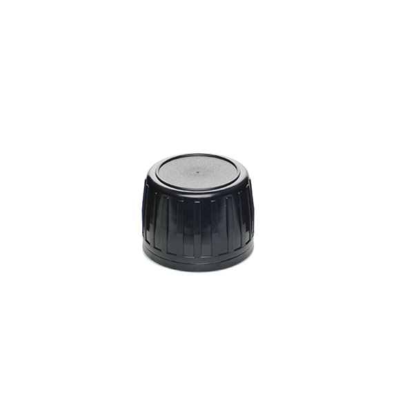 PP28 BLACK HDPE LARGE RIB TAMPER EVIDENT CAP ASSEMBLED WITH 20MM LDPE POURING LIP INSERT-detail image