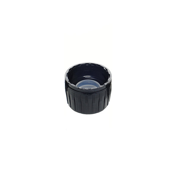 PP28 BLACK HDPE LARGE RIB TAMPER EVIDENT CAP ASSEMBLED WITH 20MM LDPE POURING LIP INSERT-detail image