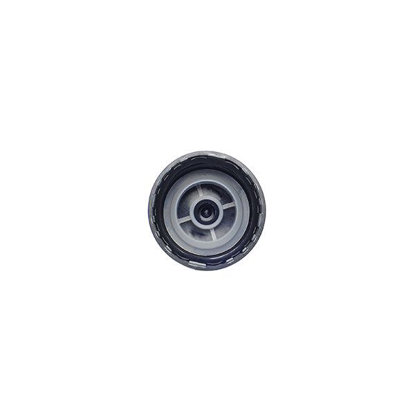 PP28 BLACK HDPE LARGE RIB TAMPER EVIDENT CAP ASSEMBLED WITH 20MM LDPE POURING LIP INSERT-detail image
