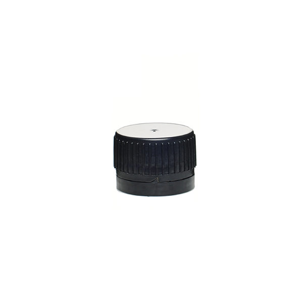 PP28 BLACK HDPE FINE RIB TAMPER EVIDENT CAP ASSEMBLED WITH 20MM LDPE POURING LIP INSERT-detail image