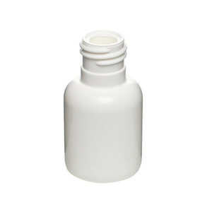 10ML WHITE BOSTON ROUND HDPE PLASTIC BOTTLE - 15-415 NECK