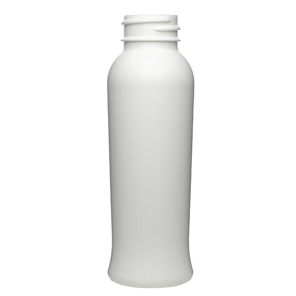 4OZ WHITE FLARED BELL ROUND HDPE PLASTIC BOTTLE - 28-400-detail image