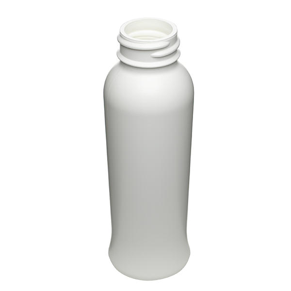 4OZ WHITE FLARED BELL ROUND HDPE PLASTIC BOTTLE - 28-400