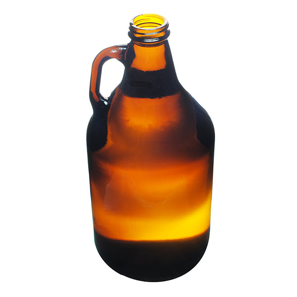 64OZ AMBER GLASS GROWLER ROUND - 38-400 NECK