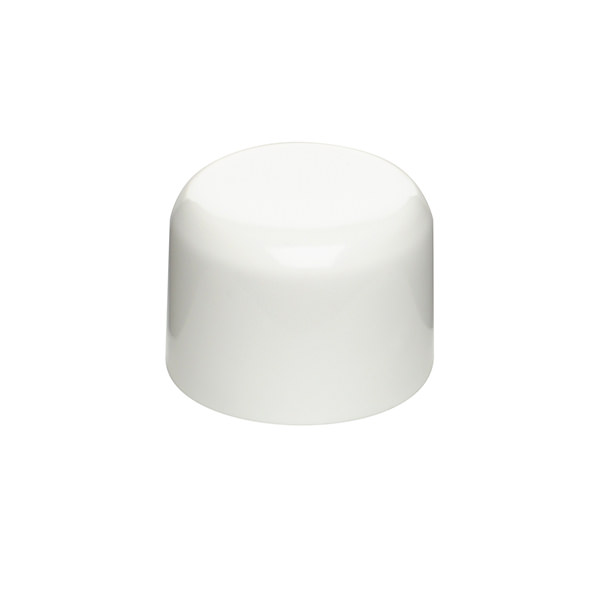 20-410 WHITE SMOOTH SIDE / SMOOTH TOP 1OZ CYLINDER TALL DOME CAP WITH F217 LINER