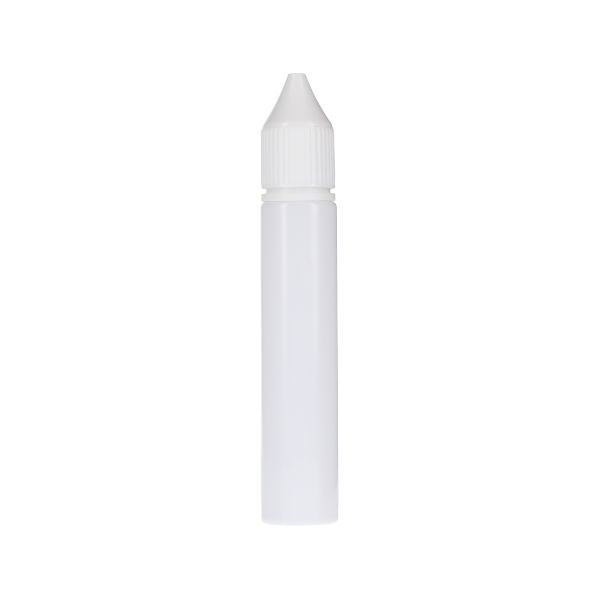 30ML WHITE PET UNICORN BOTTLE WITH WHITE CR TAMPER EVIDENT BREAK-OFF BAND CLOSURE