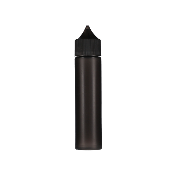 60ML TRANSLUCENT BLACK LDPE UNICORN BOTTLE WITH BLACK CR CLOSURE