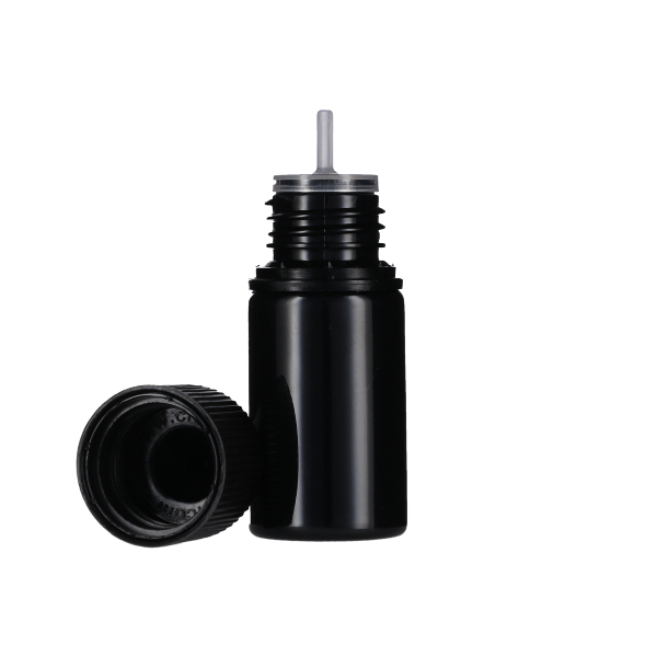 30ML BLACK PET STUBBY UNICORN BOTTLE WITH BLACK CR TAMPER EVIDENT BREAK-OFF BAND CLOSURE-detail image