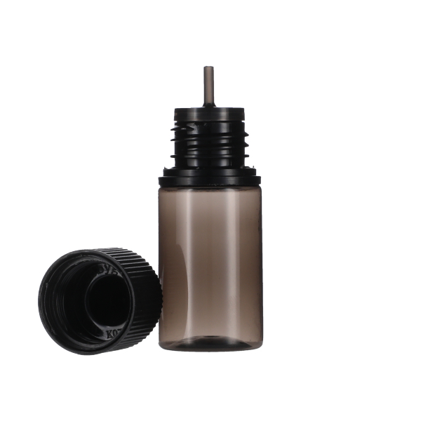 30ML TRANSLUCENT BLACK PET STUBBY UNICORN BOTTLE WITH BLACK CR TAMPER EVIDENT BREAK-OFF BAND CLOSURE-detail image