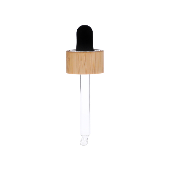 18-400 WHITE  PP BAMBOO SHELL CHILD RESISTANT TEXT TOP CLOSURE - 7 X 66MM BENT ROUND SERUM GLASS PIPETTE BLACK NBR BULB