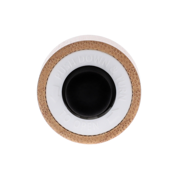18-400 WHITE  PP BAMBOO SHELL CHILD RESISTANT TEXT TOP CLOSURE - 7 X 66MM BENT ROUND SERUM GLASS PIPETTE BLACK NBR BULB-detail image