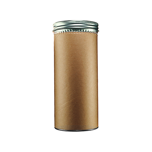 2.5IN X 6.5IN FIBERBOARD BODY MAILER TUBE WITH METAL SCREW CAP AND BASE