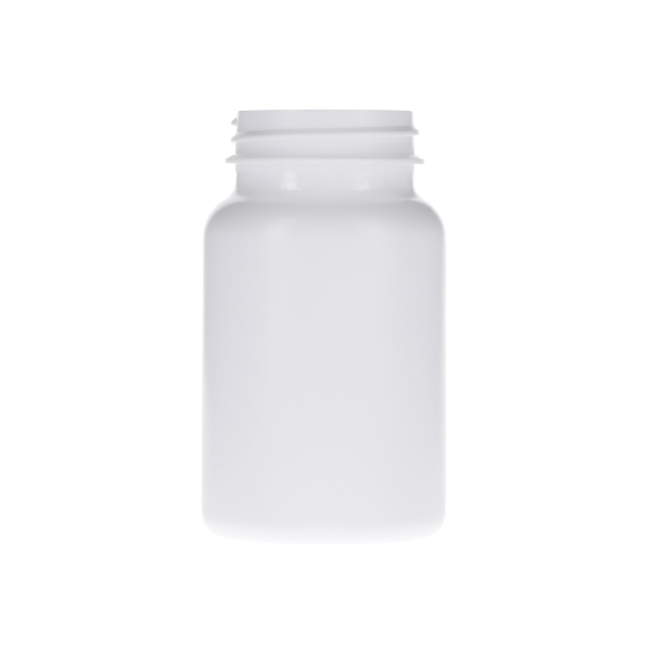 180CC WHITE HDPE PACKER ROUND BOTTLE - 45-400 NECK