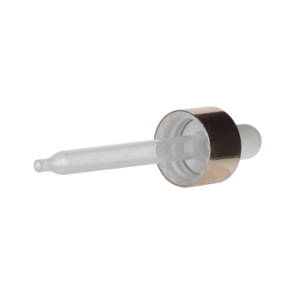 18-400 WHITE PP  GOLD METAL OVERSHELL WHITE NBR BULB - 75MM X 7MM PP 0.25ML - 100ML GRADUATED PIPETTE STRAIGHT TIP 2MM ORIFICE-detail image