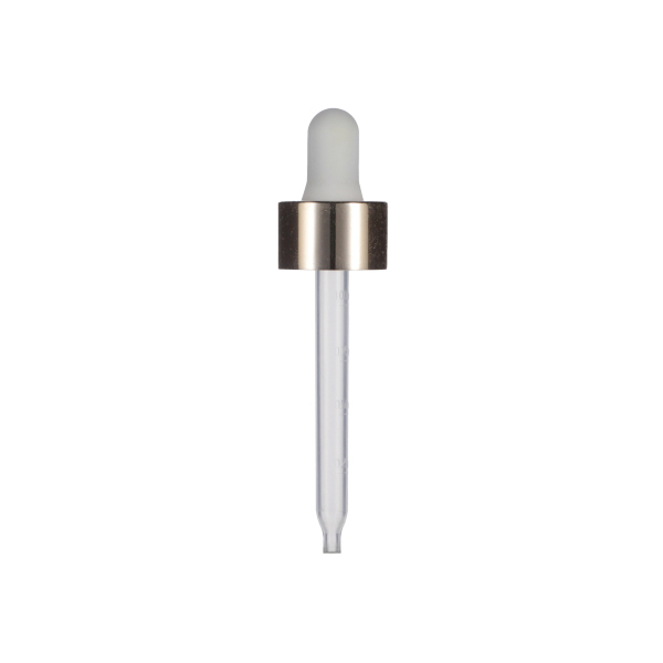 18-400 WHITE PP  GOLD METAL OVERSHELL WHITE NBR BULB - 75MM X 7MM PP 0.25ML - 100ML GRADUATED PIPETTE STRAIGHT TIP 2MM ORIFICE