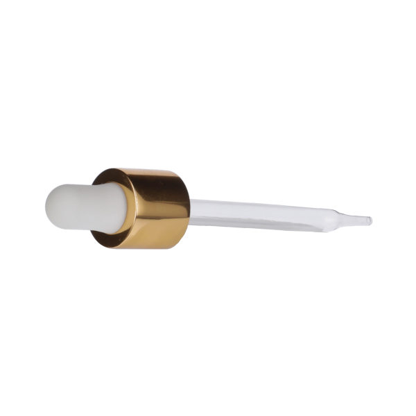 18-400 WHITE PP GOLD METAL OVERSHELL WHITE NBR BULB - 94MM X 7MM GLASS PIPETTE STRAIGHT TIP 1.5MM ORIFICE-detail image