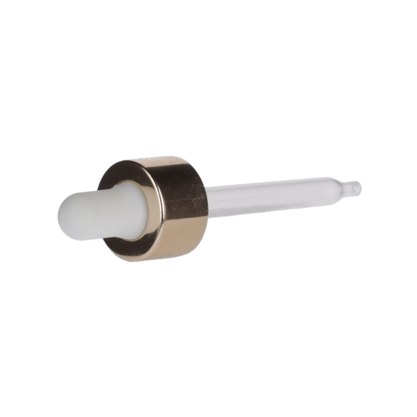 18-400 WHITE PP  GOLD METAL OVERSHELL WHITE NBR BULB - 75MM X 7MM PP 0.25ML - 100ML GRADUATED PIPETTE STRAIGHT TIP 2MM ORIFICE-detail image