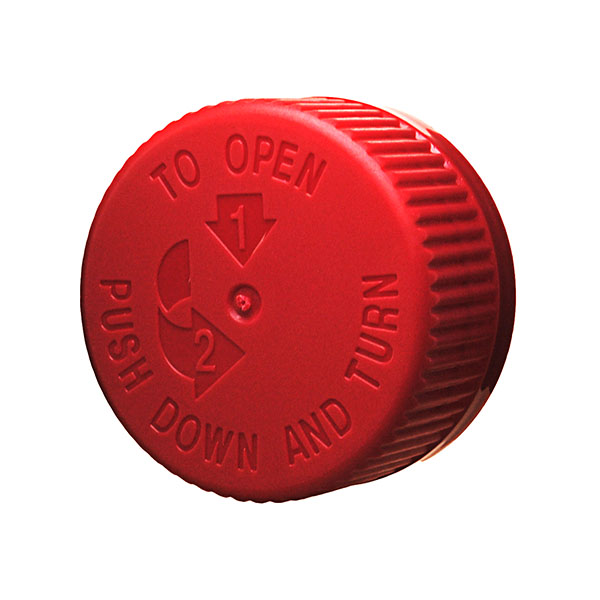 33-400 WHITE PP RIB SIDE PUSH DOWN AND TURN TEXT TOP PICTORIAL CR CLOSURE-detail image