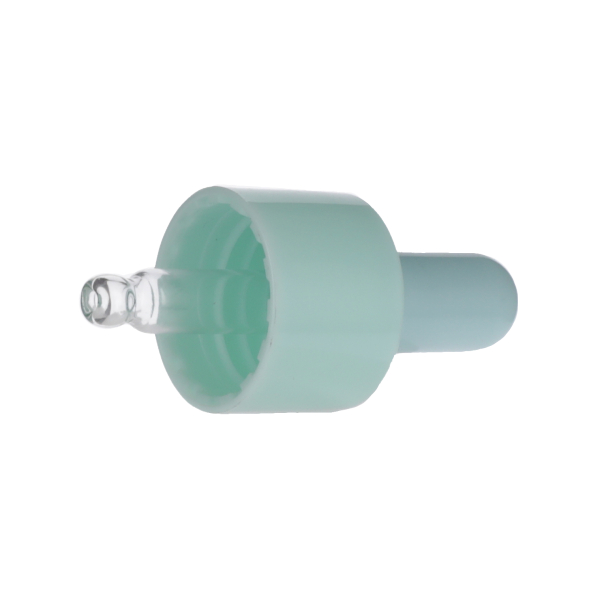 5ML CYAN SPRAY GLASS 20-410 CYAN SILICON BULB PP COLLAR 36MM X 7MM GLASS PIPETTE 2MM ORIFICE-detail image