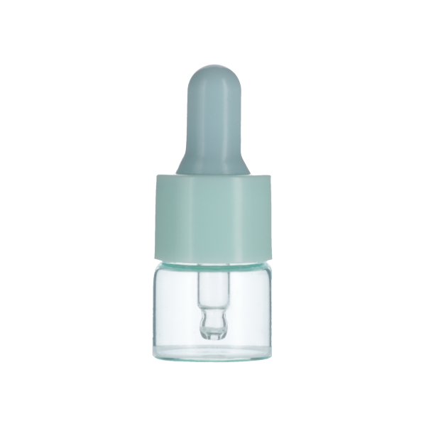 5ML CYAN SPRAY GLASS 20-410 CYAN SILICON BULB PP COLLAR 36MM X 7MM GLASS PIPETTE 2MM ORIFICE-detail image