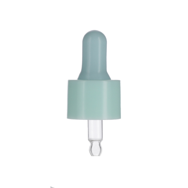 5ML CYAN SPRAY GLASS 20-410 CYAN SILICON BULB PP COLLAR 36MM X 7MM GLASS PIPETTE 2MM ORIFICE-detail image
