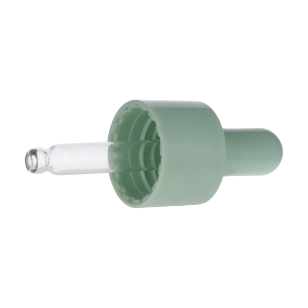 10ML SEAFOAM GREEN SPRAY GLASS 20-410 SEAFOAM GREEN SILICON BULB PP COLLAR 48MM X 7MM GLASS PIPETTE 2MM ORIFICE-detail image