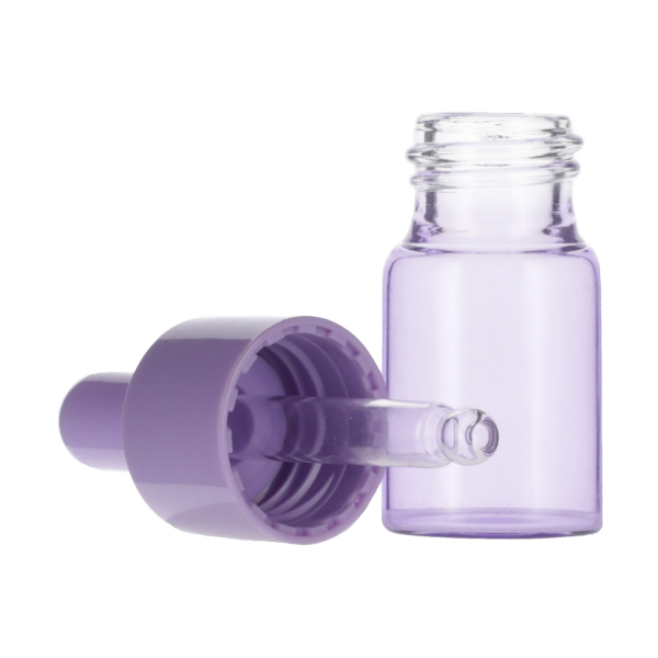 10ML PURPLE SPRAY GLASS 20-410 PURPLE SILICON BULB PP COLLAR 48MM X 7MM GLASS PIPETTE 2MM ORIFICE-detail image