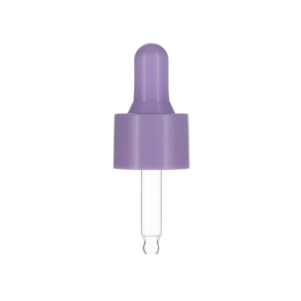 10ML PURPLE SPRAY GLASS 20-410 PURPLE SILICON BULB PP COLLAR 48MM X 7MM GLASS PIPETTE 2MM ORIFICE-detail image
