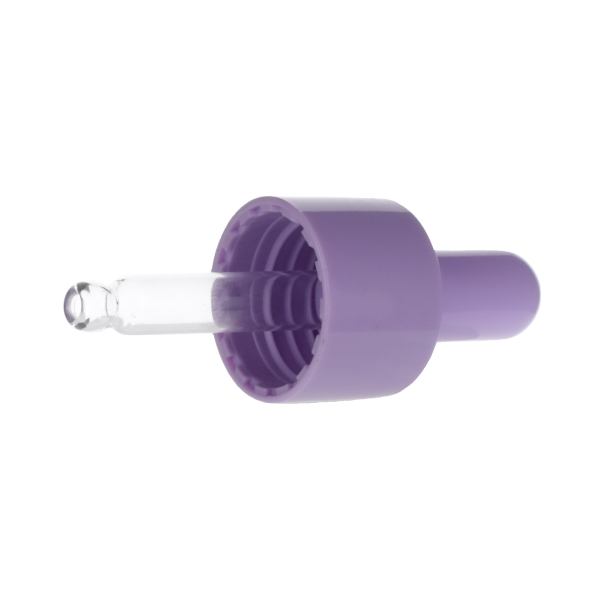 10ML PURPLE SPRAY GLASS 20-410 PURPLE SILICON BULB PP COLLAR 48MM X 7MM GLASS PIPETTE 2MM ORIFICE-detail image